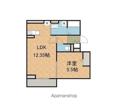 ＬＵＡＮＡ・ＡＩＲ・ＲＥＳＩＤＥＮＣＥ宮町[1LDK/42.04m2]の間取図