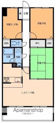 ライオンズガーデン姫原[3LDK/68.01m2]の間取図