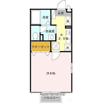 Ｄーｒｏｏｍ石山ＡＷＡＺＵ　Ａ棟[1K/26.71m2]の間取図
