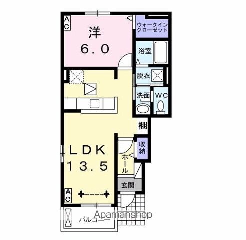 【岐阜市岩地のアパートの間取り】