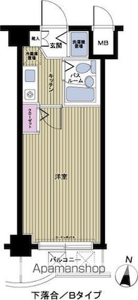 東京都新宿区上落合２丁目[1K/20.07m2]の間取図