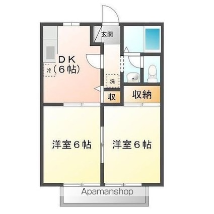 エクセレンスＢ[2DK/40.92m2]の間取図