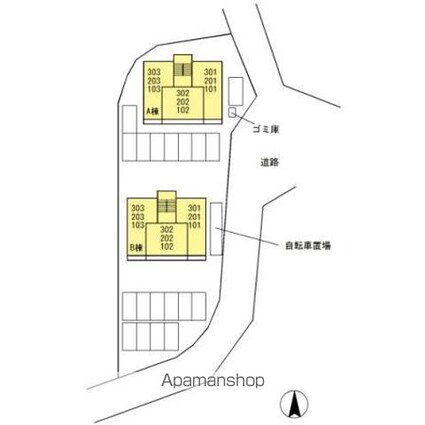 岡山県岡山市北区北長瀬本町[1LDK/40m2]の配置図