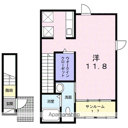 プラシード・Ⅰ[1R/36.69m2]の間取図