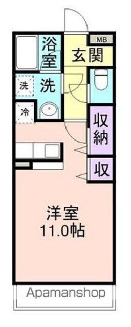 レジデンス四ヶ郷[1R/31.5m2]の間取図