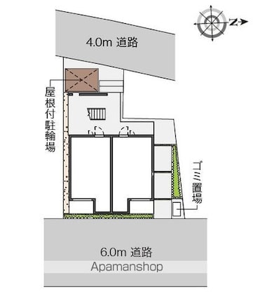 ミランダドエル[1K/22.04m2]の配置図