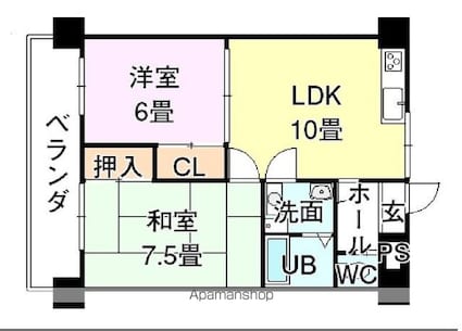 第７ゴトービル[2LDK/53.1m2]の間取図