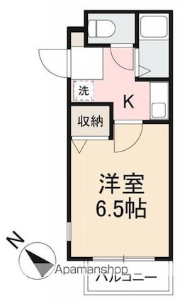 香川県高松市宮脇町２丁目[1K/16.79m2]の間取図