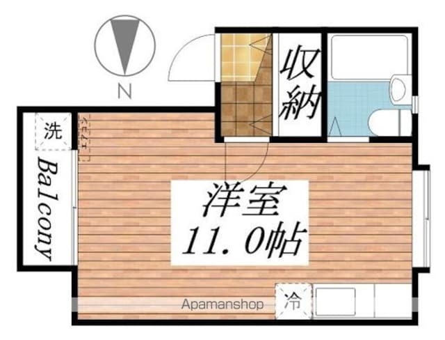 コスモ栄谷　２１０号[1R/25.4m2]の間取図