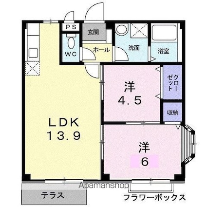 エルディム円座[2LDK/52.58m2]の間取図