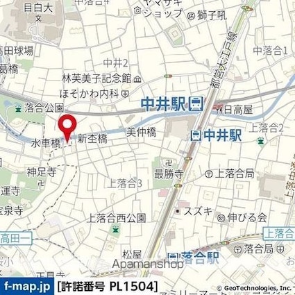 東京都中野区上高田４丁目[1K/20.16m2]の配置図