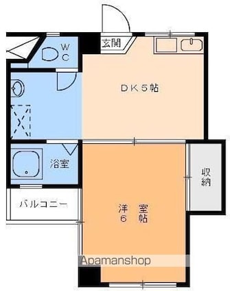 三和マンション末広[1DK/26.84m2]の間取図
