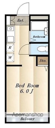 東京都三鷹市井の頭２丁目[1K/20.43m2]の間取図