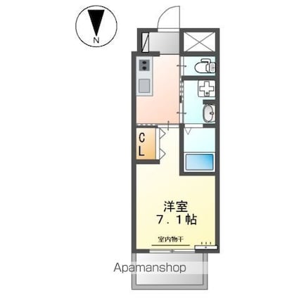 愛知県名古屋市千種区茶屋坂通２丁目[1K/27.88m2]の間取図
