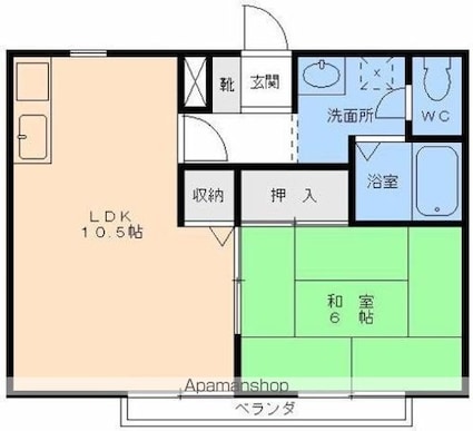 サンガーデン星岡　Ｂ棟[1LDK/40.92m2]の間取図