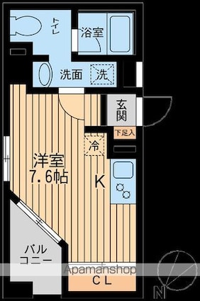 ユニフォート目黒中町[1R/22.4m2]の間取図