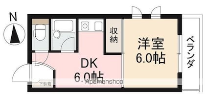 香川県高松市番町３丁目[1DK/24.08m2]の間取図