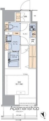 トラディティオ門前仲町[1K/25.21m2]の間取図