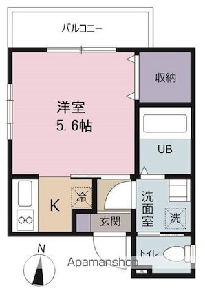 東京都中野区上鷺宮４丁目[1K/21.2m2]の間取図