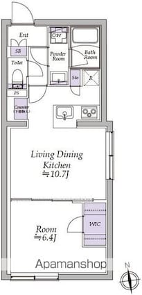 アトリオフラッツ高円寺[1LDK/40.1m2]の間取図