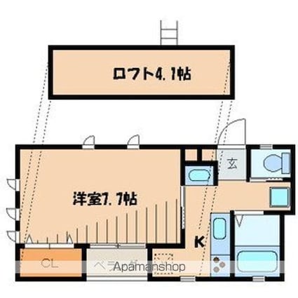 ヴォルフ　シャンツェ[1K/26.5m2]の間取図