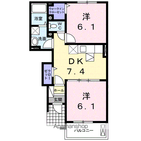 東村山市廻田町のアパートの間取り