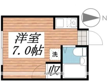 ビラメゾン国立[1R/15m2]の間取図