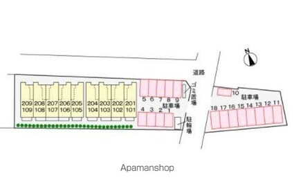 香川県高松市仏生山町甲[1R/29.26m2]の配置図
