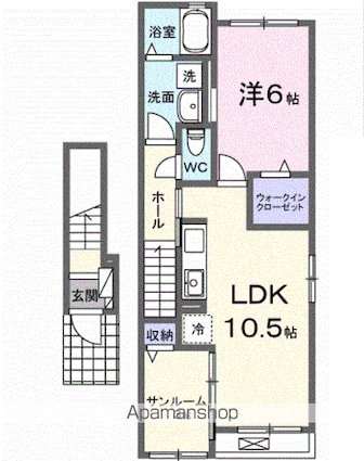 アクティーフ・Ｙ　Ⅱ[1LDK/48.91m2]の間取図