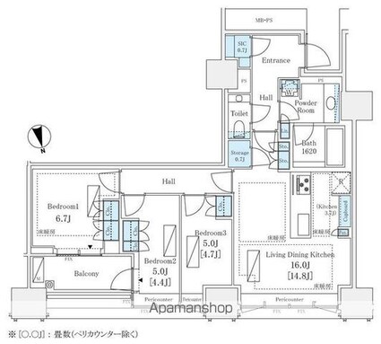 三田ガーデンヒルズ　ノースヒル[3LDK/82.99m2]の間取図