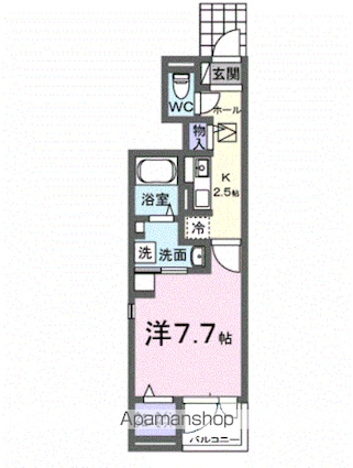 サンフィールド[1K/29.12m2]の間取図
