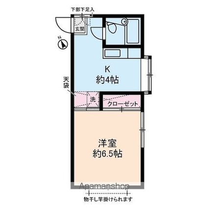東京都杉並区高井戸東２丁目[1K/25.92m2]の間取図