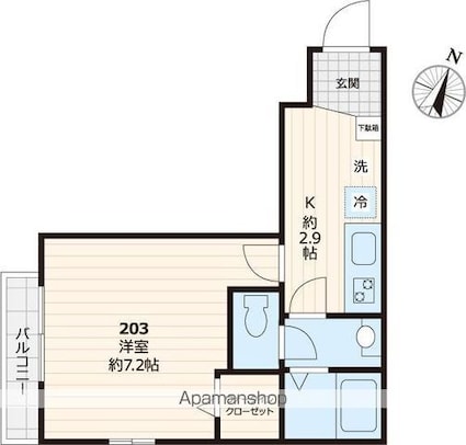 リコリス[1K/25.05m2]の間取図