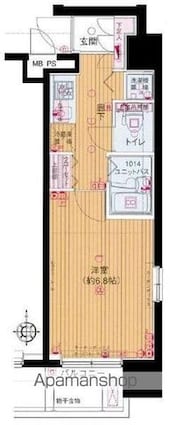 メインステージ練馬Ⅱ[1K/22.92m2]の間取図