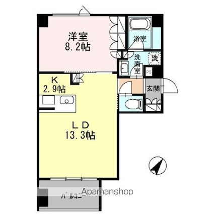 パークフラッツ新宿イーストサイド[1LDK/55.83m2]の間取図