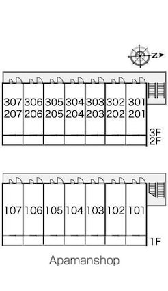 レオパレス和泉南[1K/19.87m2]の配置図