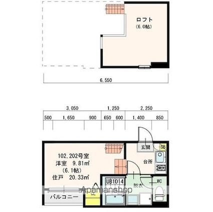 愛知県名古屋市千種区千種３丁目[1K/20.33m2]の間取図