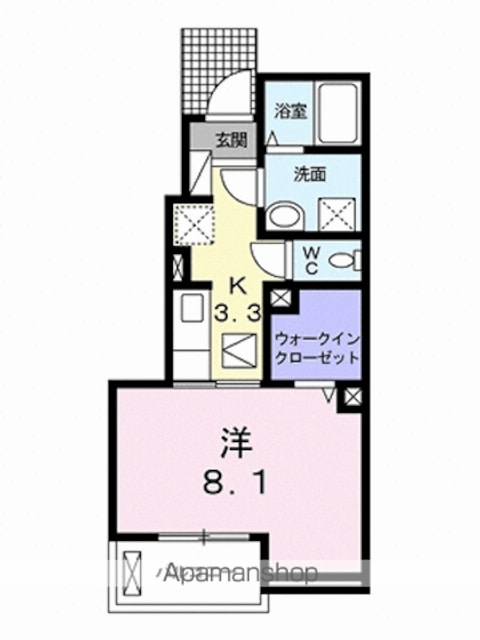 ベネディーレ　Ⅳ[1K/31.79m2]の間取図