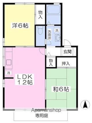ブランシェ・ドミールＢ棟[2LDK/53.71m2]の間取図