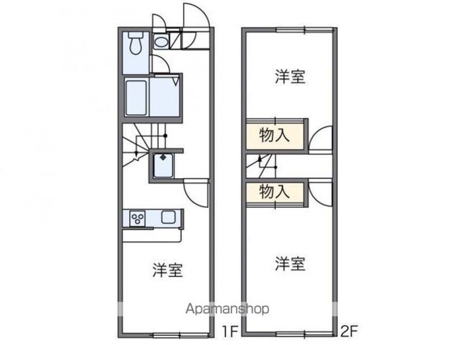 レオパレスルミエール[2DK/49.68m2]の間取図