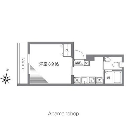 シャリオ押上　旧プチグランデシャリオ[1K/27.7m2]の間取図
