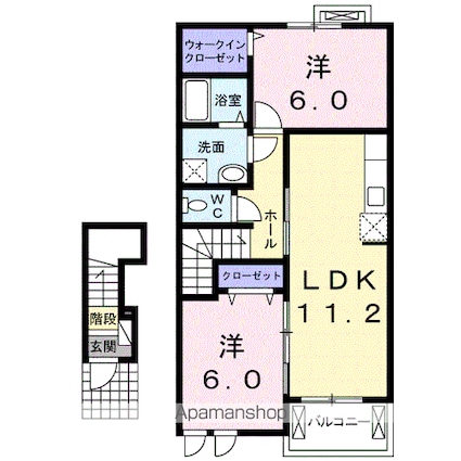 セレッソＡ[2LDK/57.21m2]の間取図