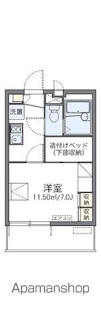 レオパレス玉川ソレイユ[1K/19.87m2]の間取図