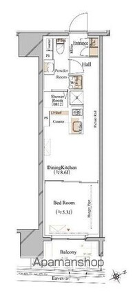 ブランシエスタ浅草蔵前[1DK/30.6m2]の間取図