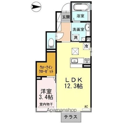 ルルベ・Ｋ[1LDK/41.98m2]の間取図