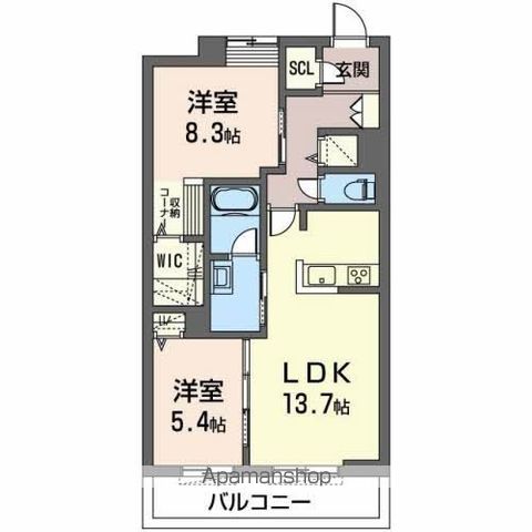 オカバ姫路青山シャーメゾン Bの間取り写真