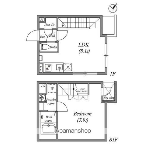 【目黒区八雲のマンションの間取り】