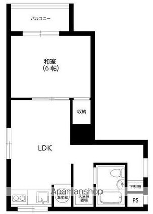 東京都杉並区高円寺南４丁目[1LDK/32.13m2]の間取図