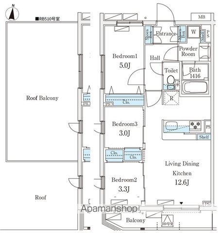 【杉並区堀ノ内のマンションの間取り】