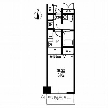 レジディア上野御徒町[1R/23.25m2]の間取図